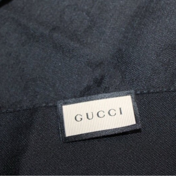 Gucci Black GG Wool Monogram Scarf - Picture 3 of 4